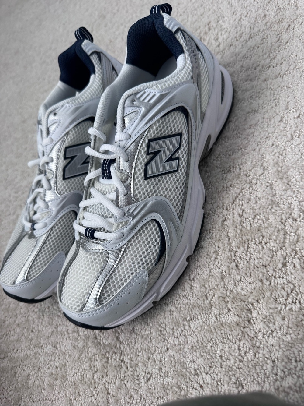 New Balance 550 White and Navy Mesh new in box